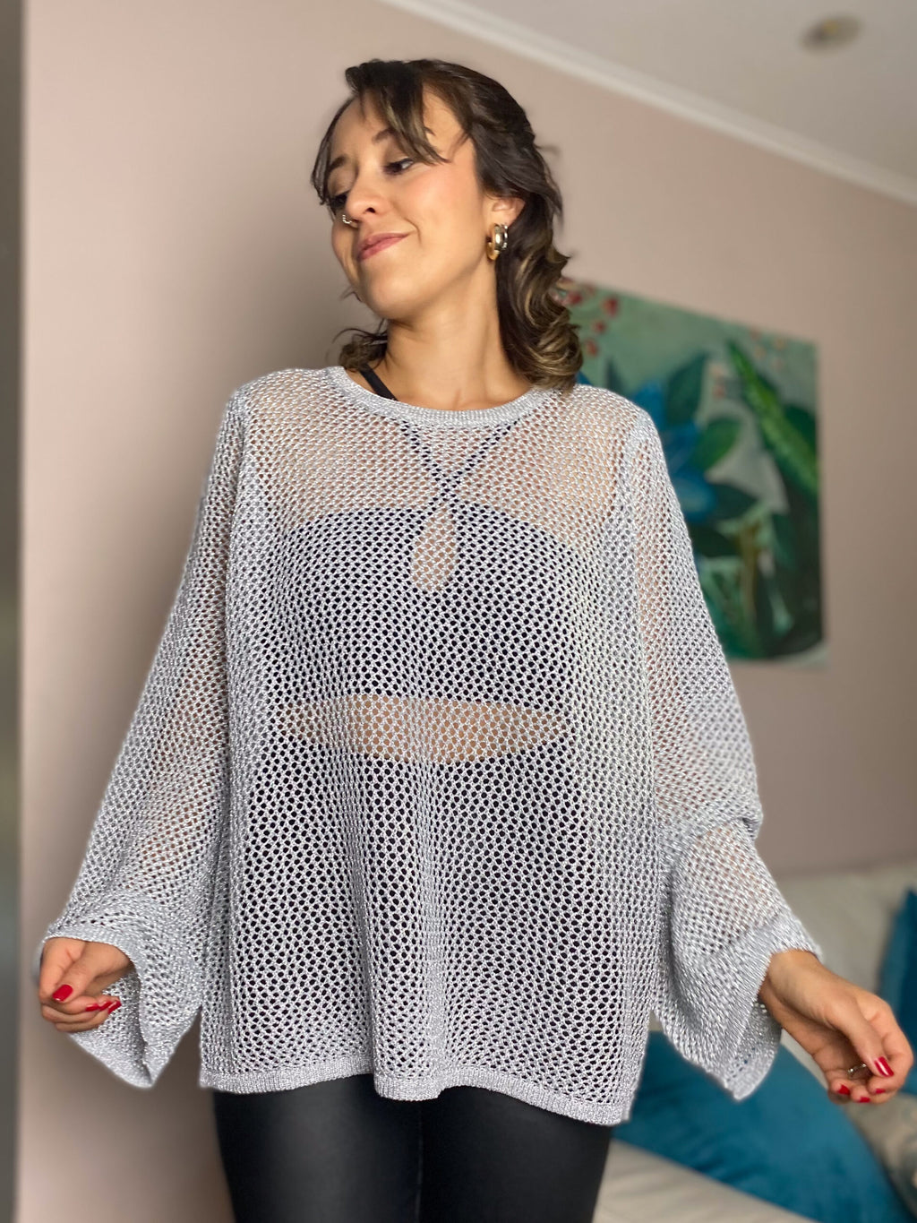 Chaleco tipo malla - Plateado