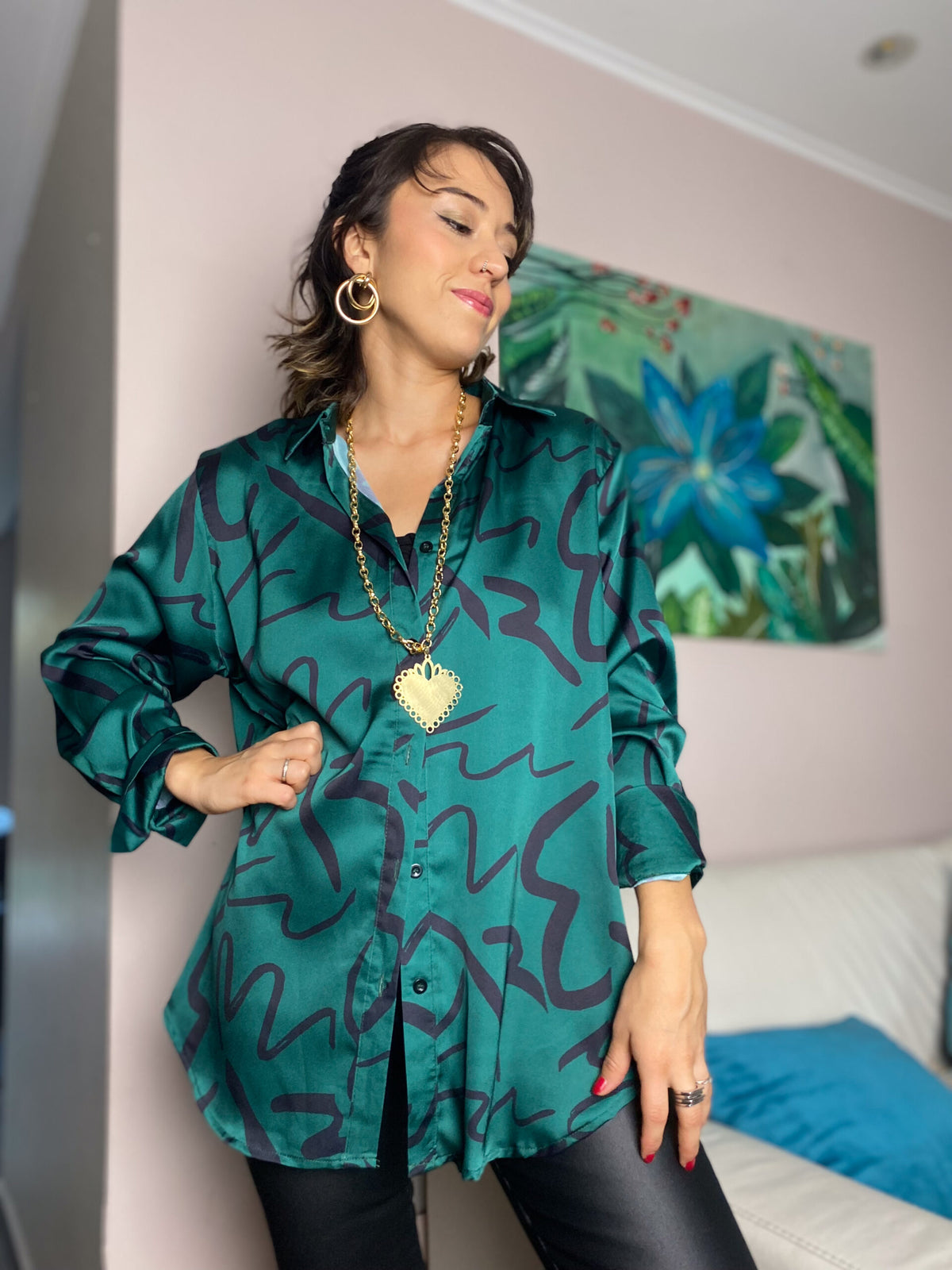 Blusa diseño - Verde oscuro