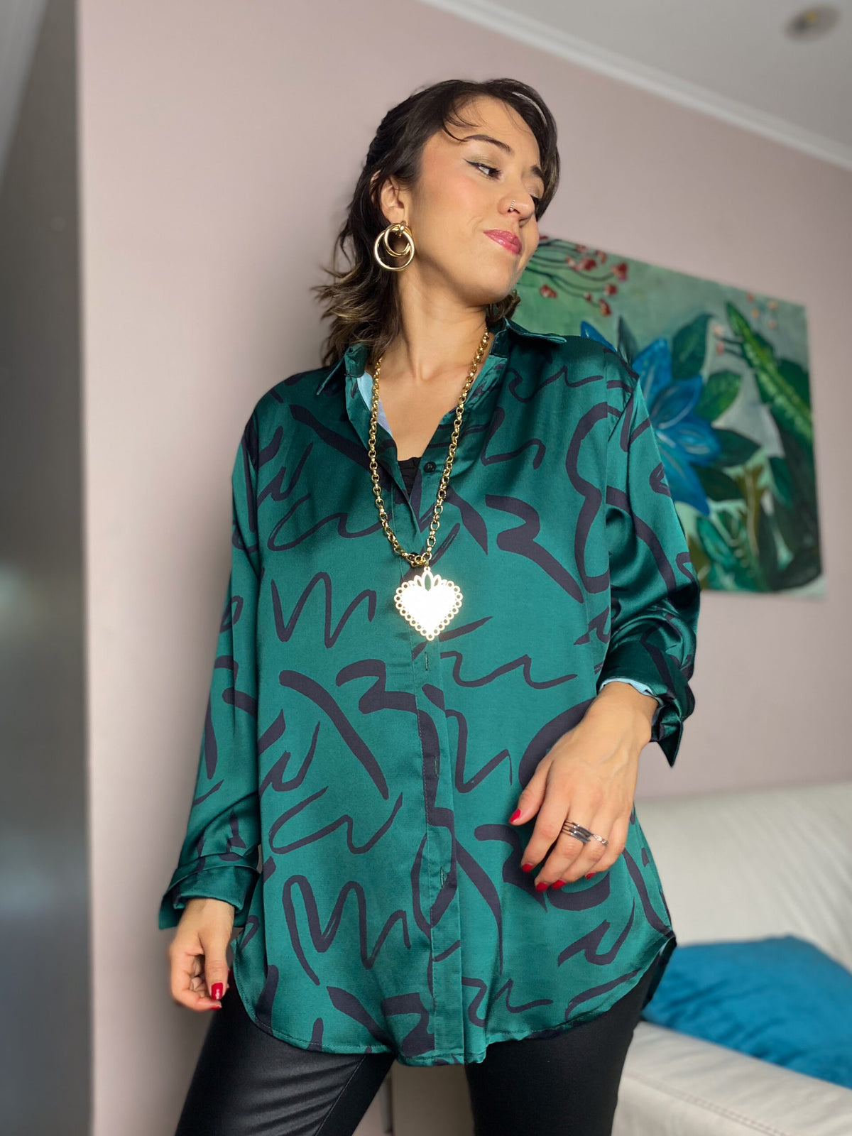 Blusa diseño - Verde oscuro