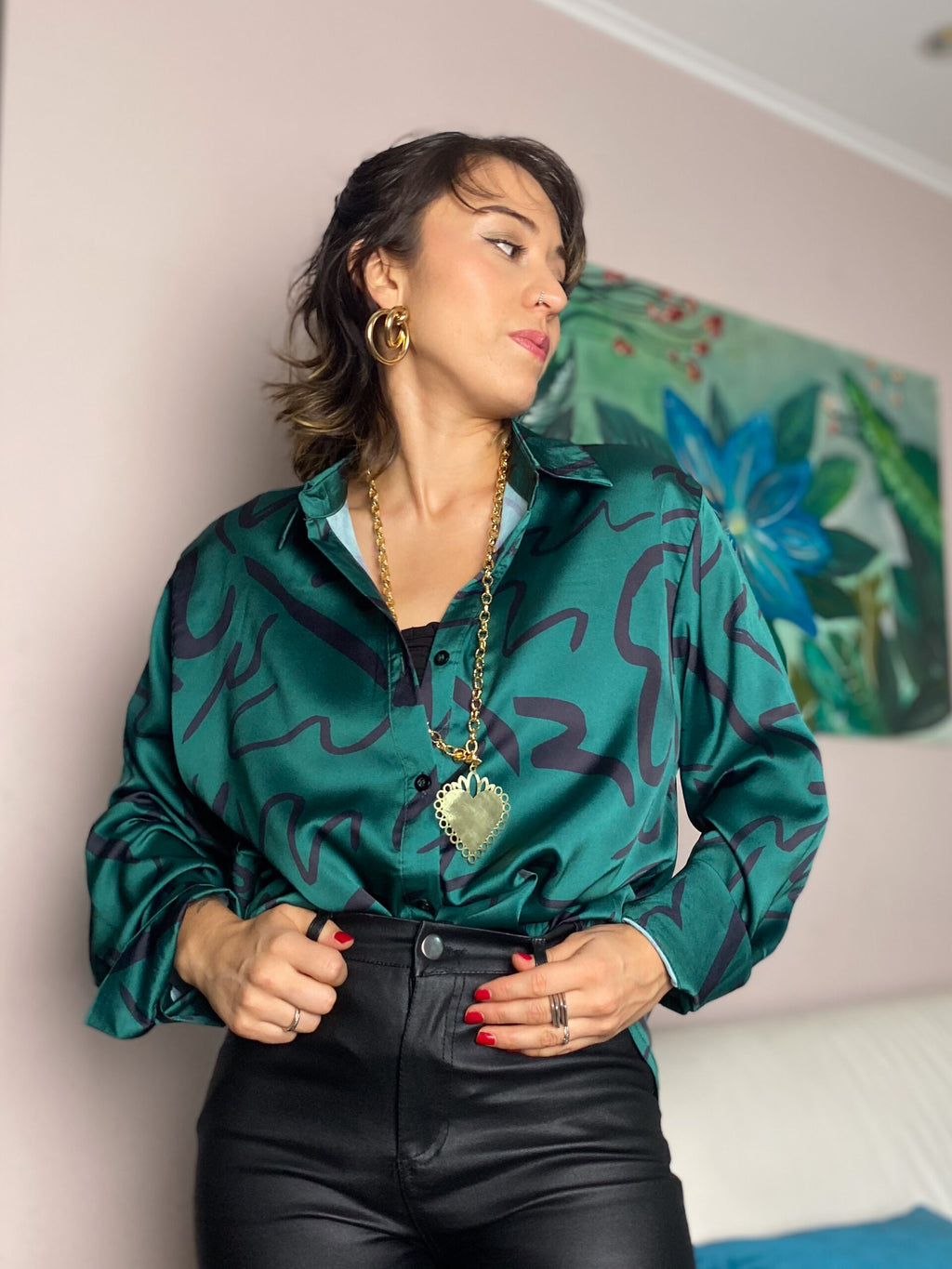 Blusa diseño - Verde oscuro