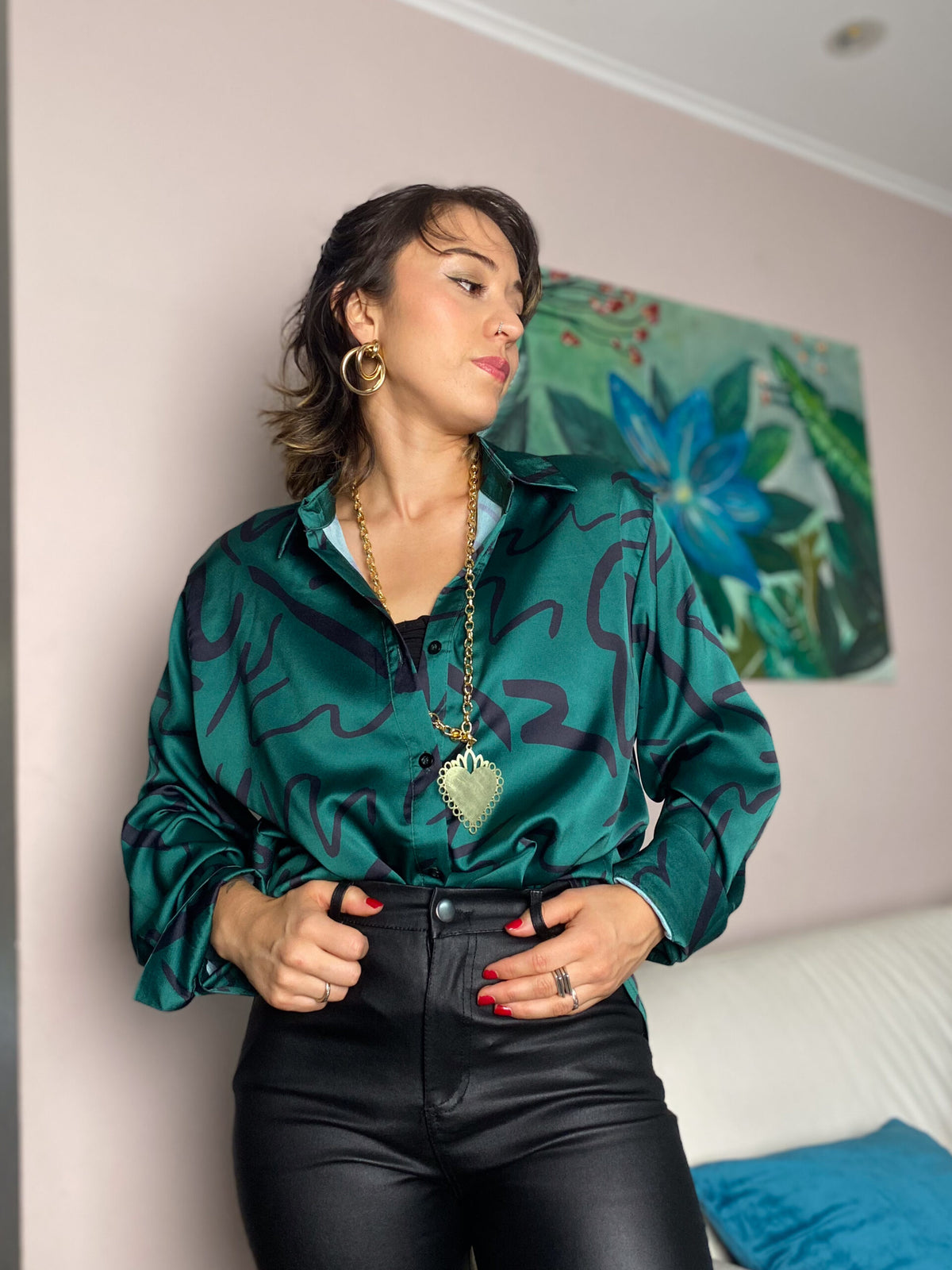 Blusa diseño - Verde oscuro