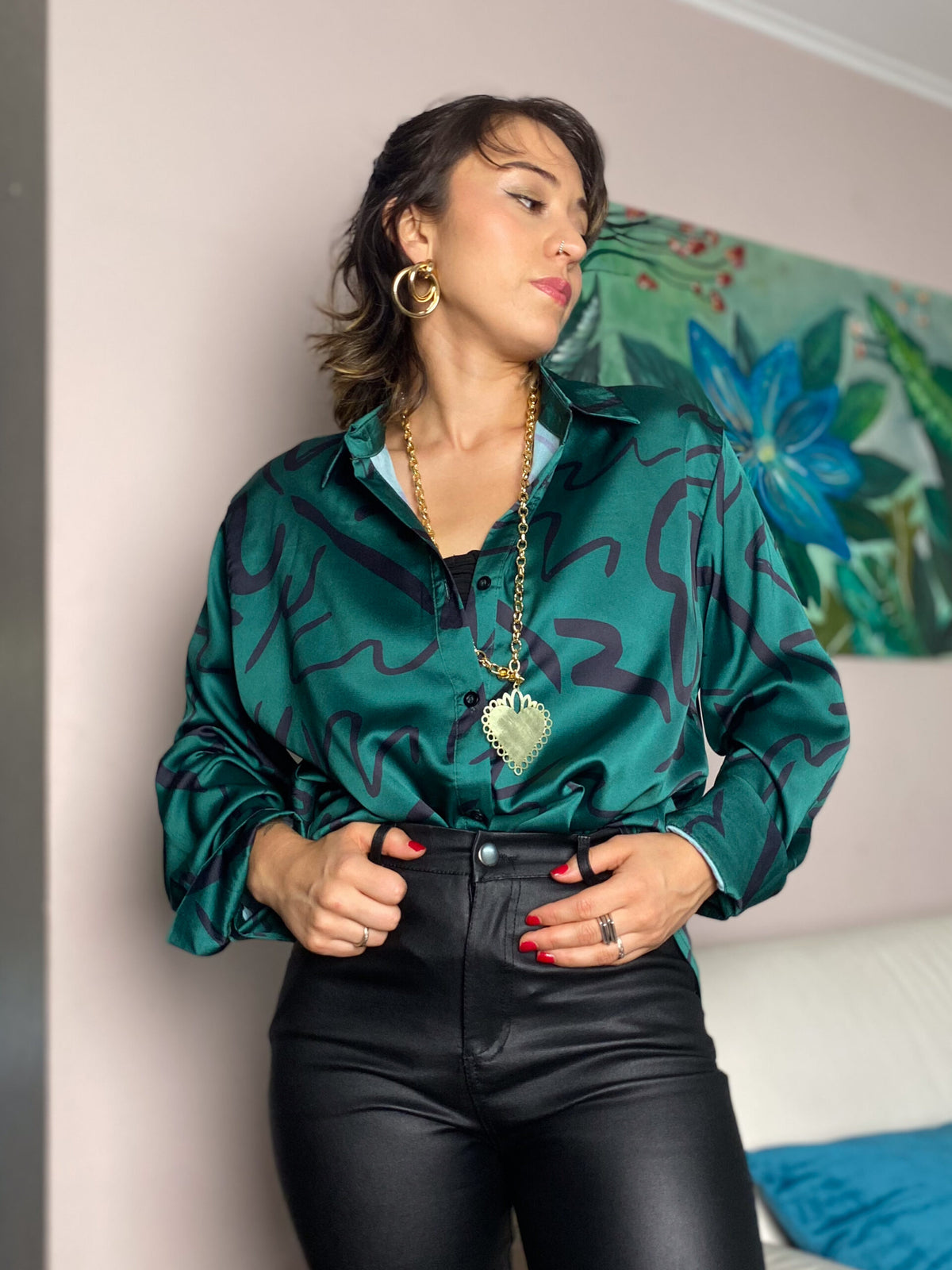 Blusa diseño - Verde oscuro