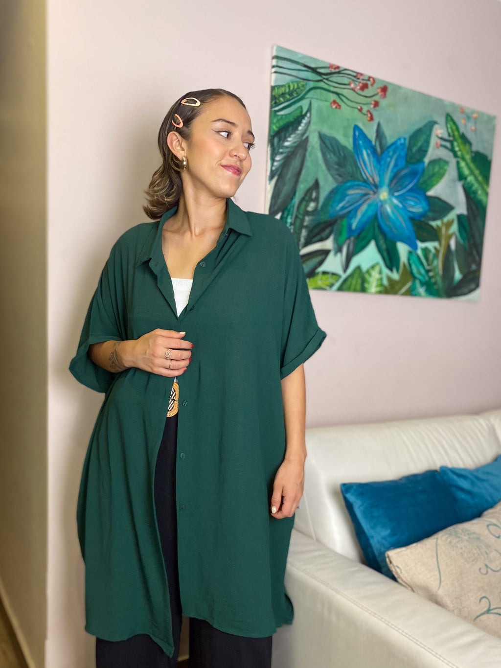 Blusa Olivia - Verde oscuro