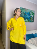 Blusa Mica - Amarillo - bolsillo con brillos