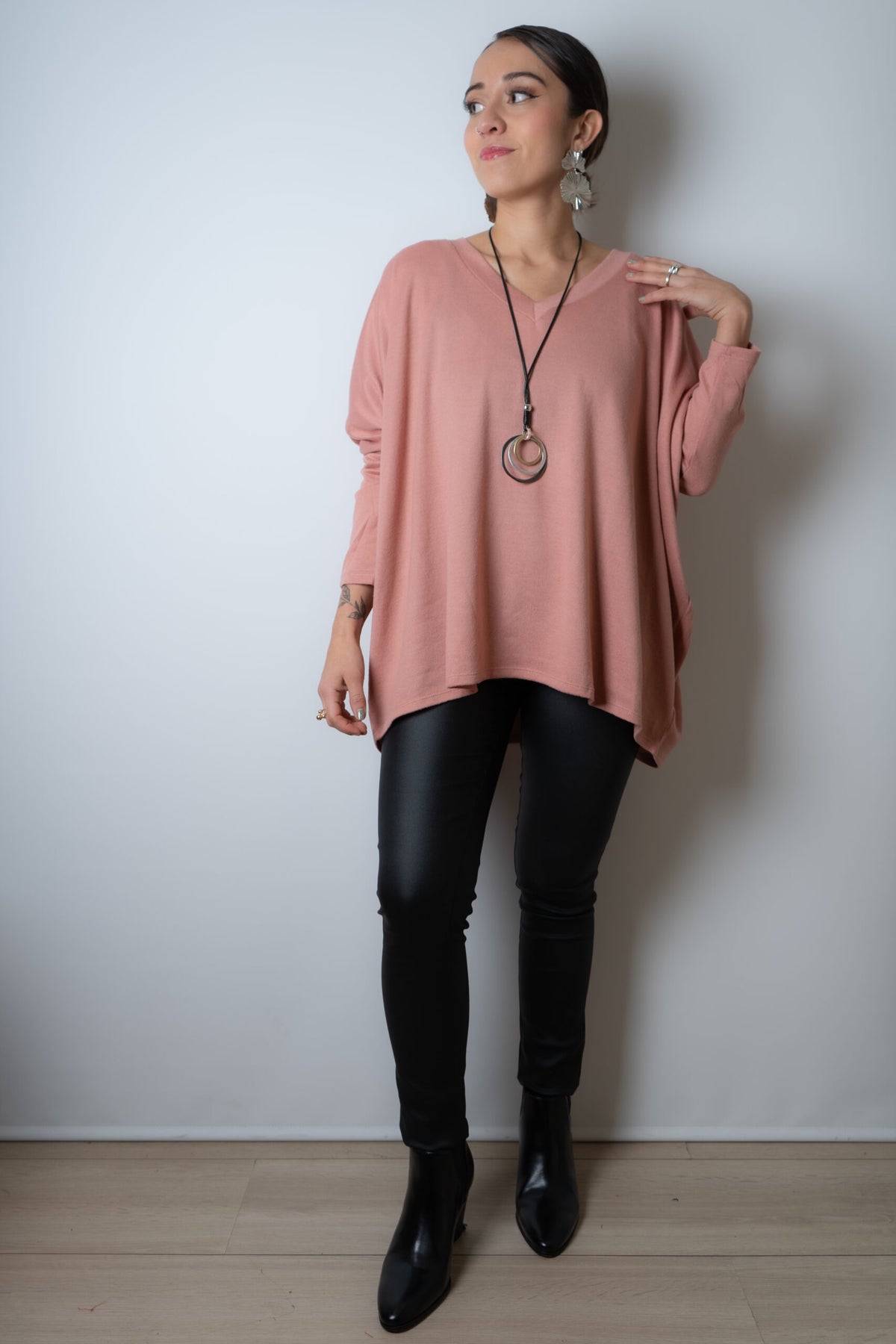 Polera Lanilla Básica - Rosada