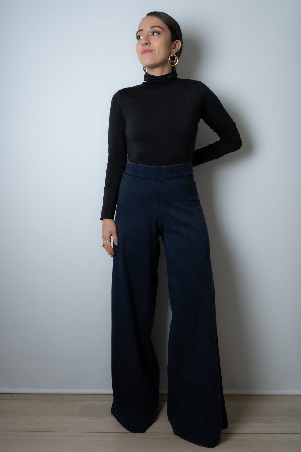Pantalon Palazzo Gabardina - Azul
