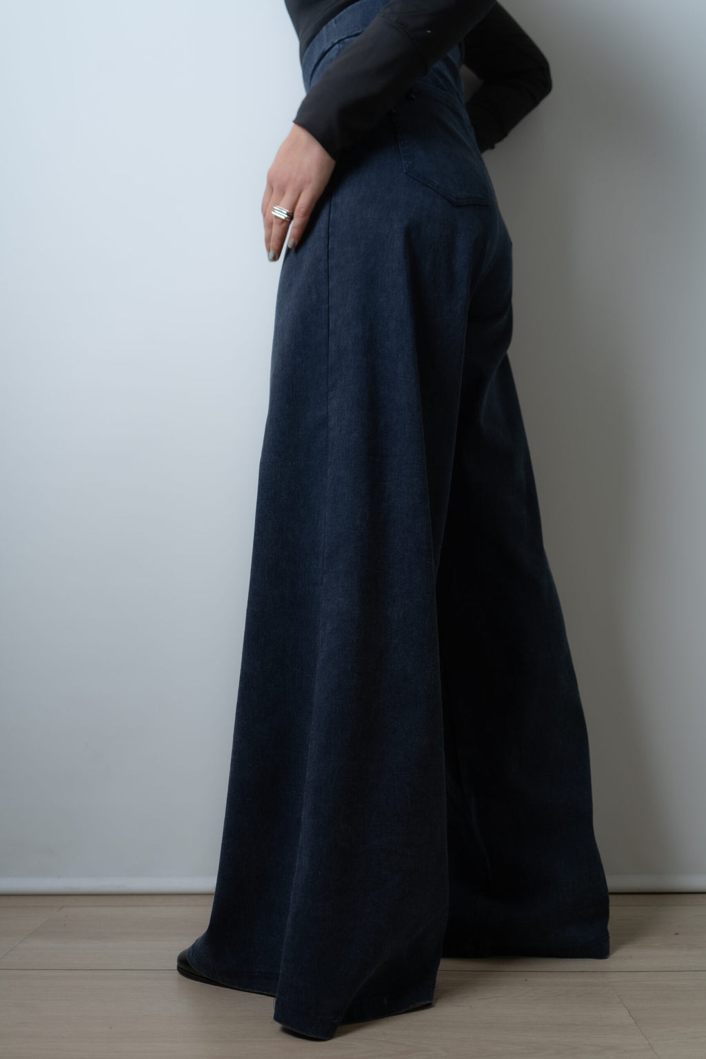 Pantalon Palazzo Gabardina - Azul