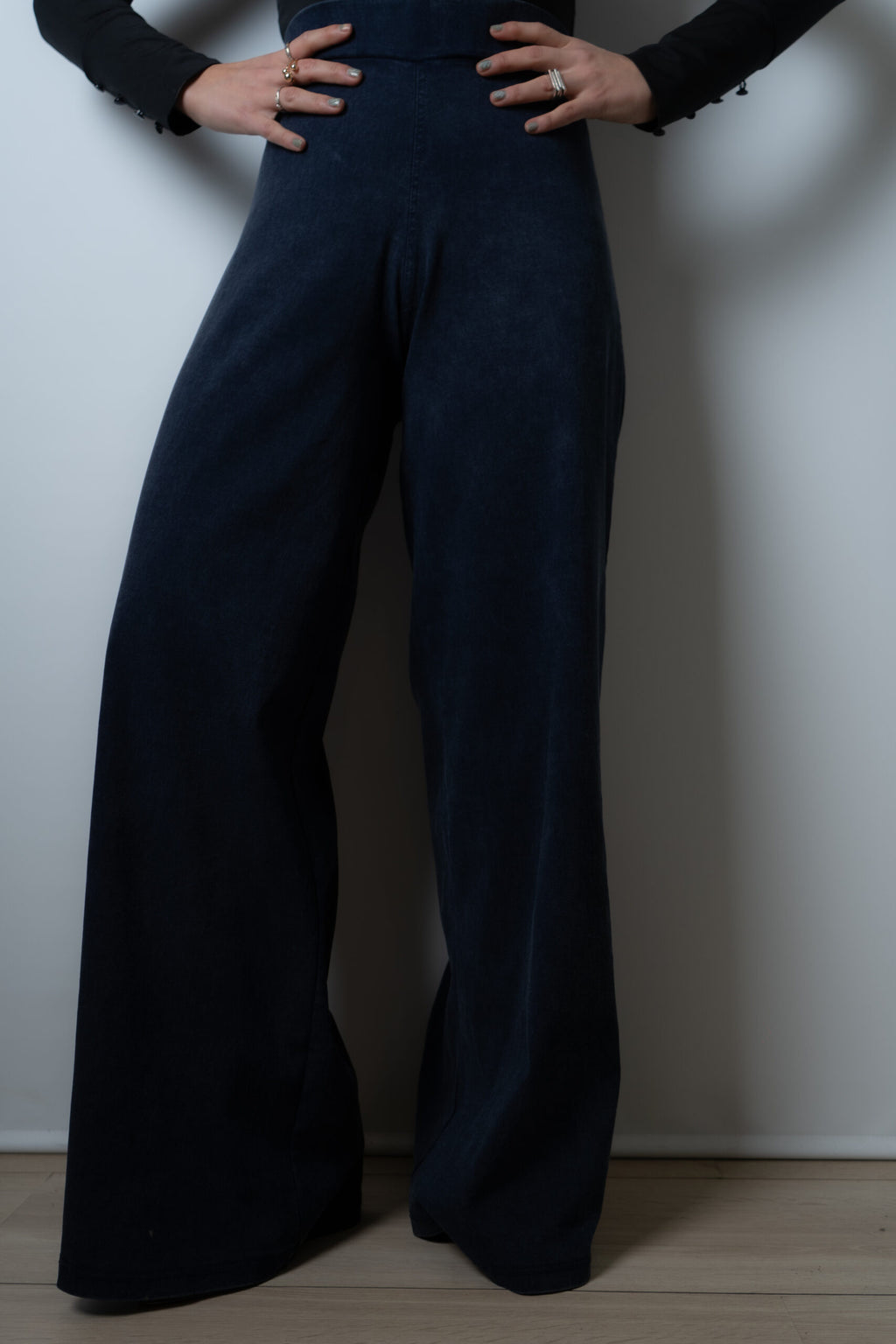 Pantalon Palazzo Gabardina - Azul