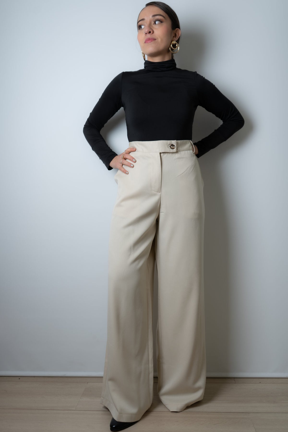 Pantalón Palazzo Formal - Crema