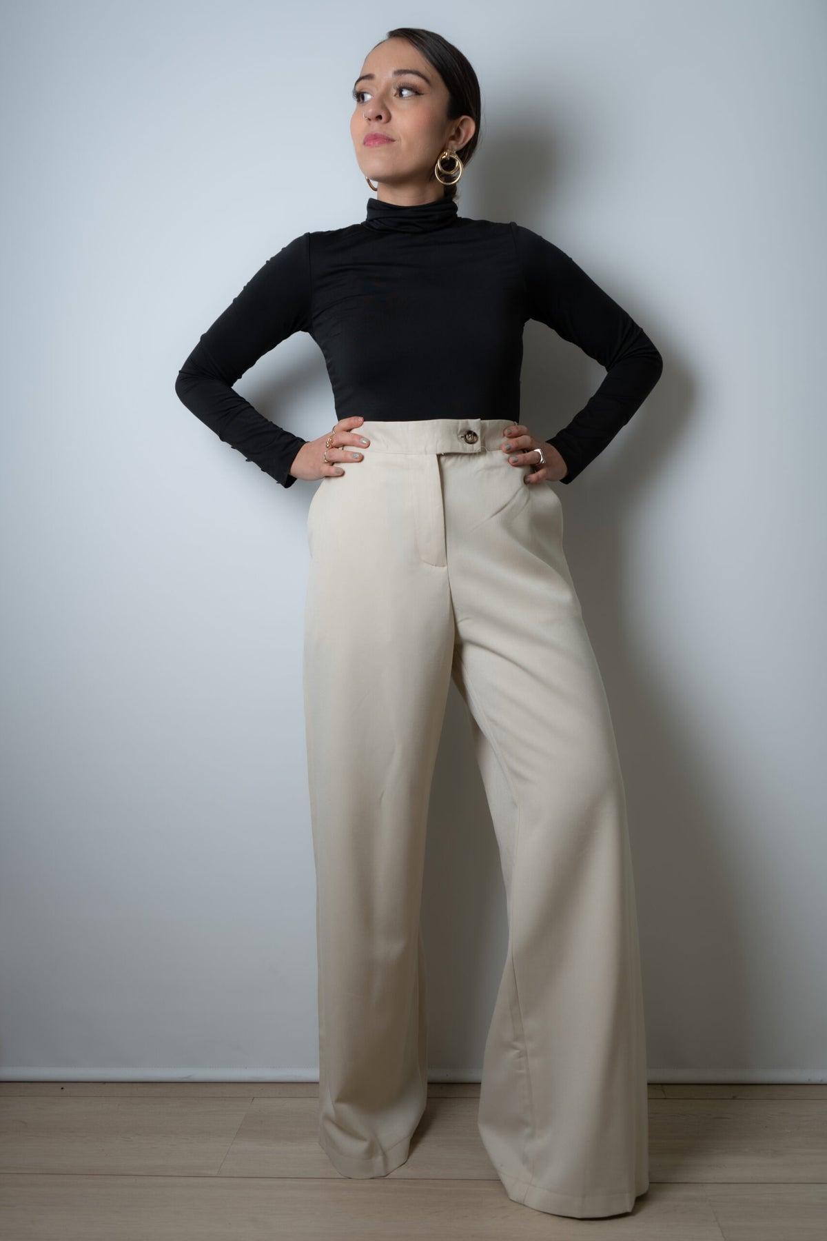 Pantalón Palazzo Formal - Crema